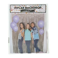 mylar fringe backdrop 4ft x 5ft - pink