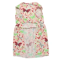 Blue Butterfly Print Dog Dress With Ruffle