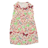 Blue Butterfly Print Dog Dress With Ruffle