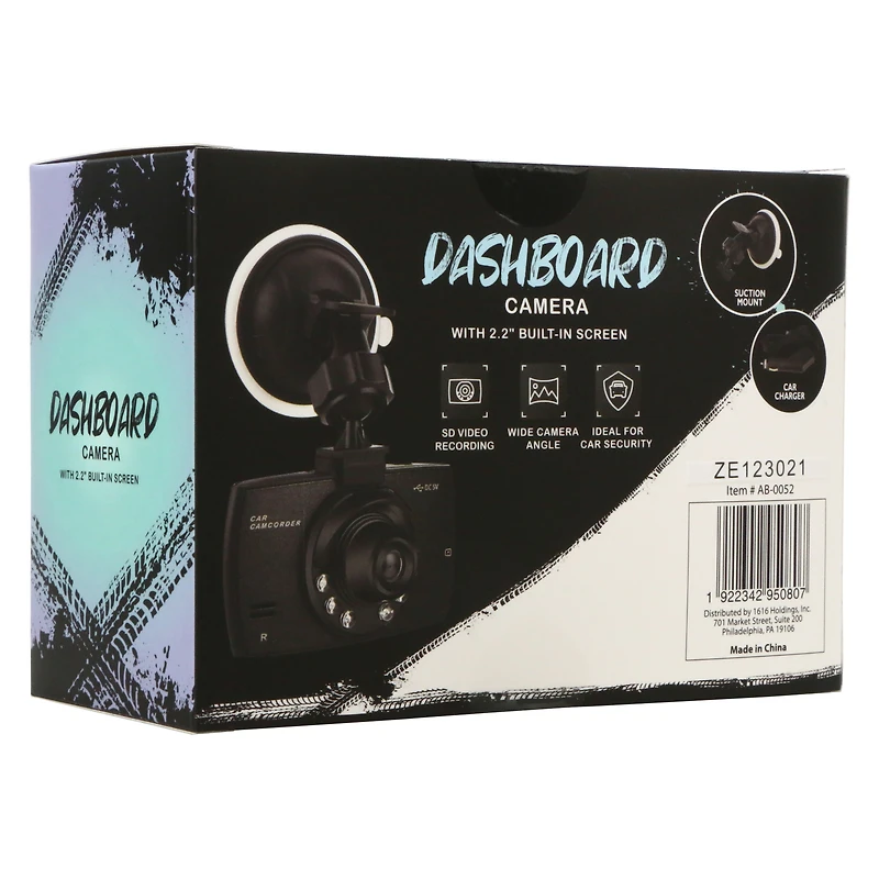 dashboard camera w/ 2.2in built-in screen