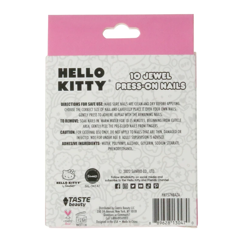 hello kitty® jewel press-on nails 10-count