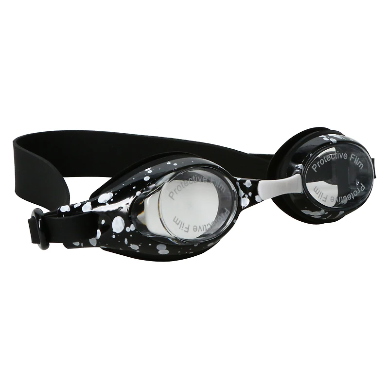 boy's printed swim goggles - black splatter