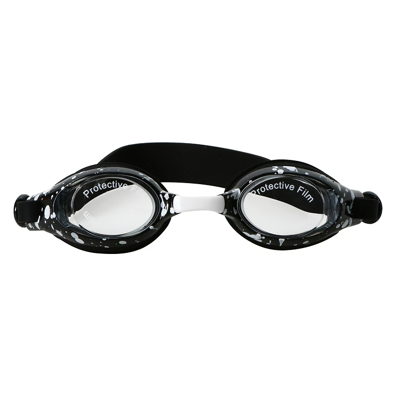 boy's printed swim goggles - black splatter