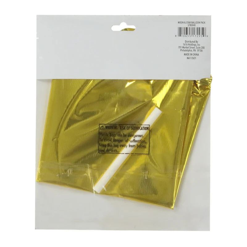 moon & star mylar balloon kit 2-pack