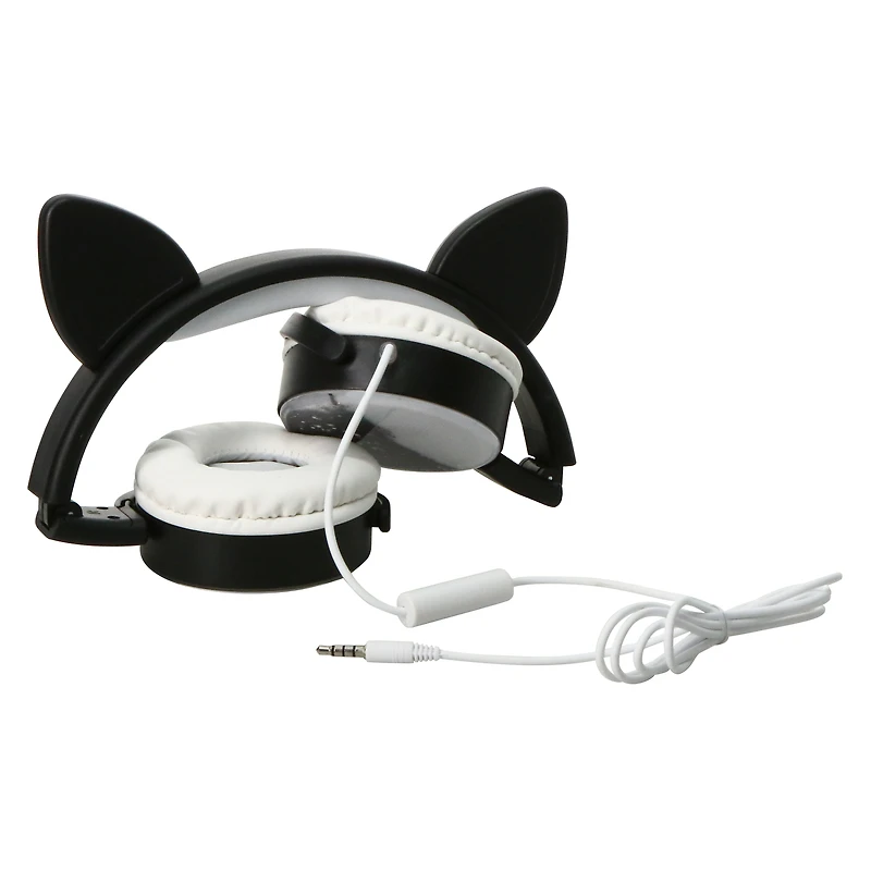 glitter cat shaky headphones with mic