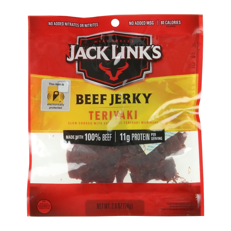 jack link’s® teriyaki beef jerky 2.6oz resealable bag