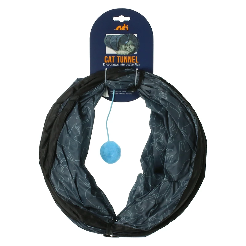 30in cat tunnel toy - grey
