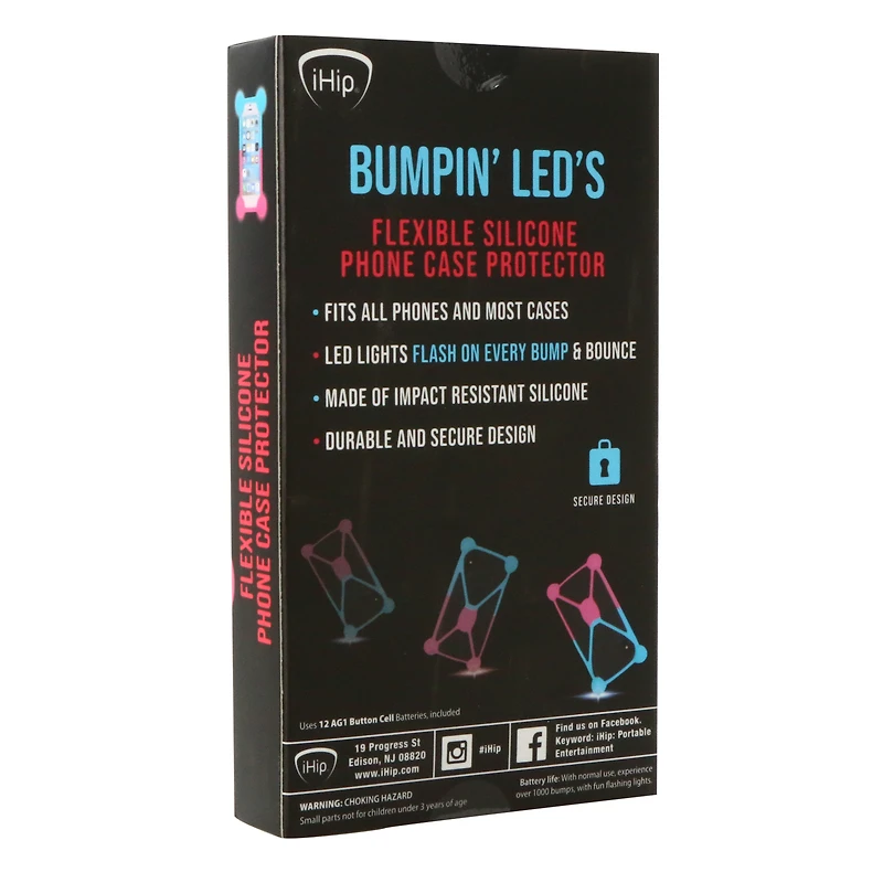 bumpin’ LEDs silicone phone case protector - pink/purple