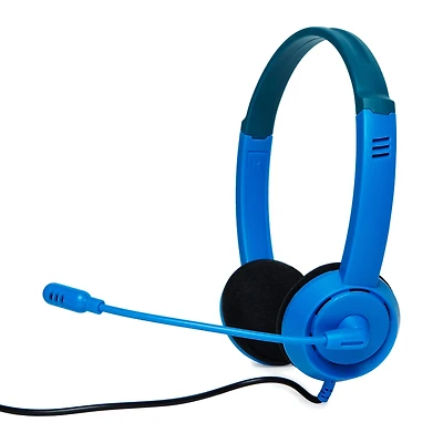 wired kid-safe headphones with boom mic
