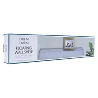 wooden floating wall shelf 18in - white