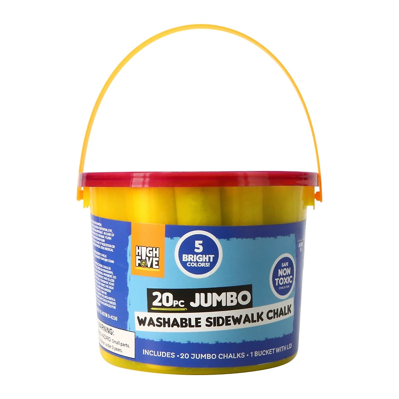20-piece jumbo washable sidewalk chalk bucket