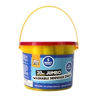 20-piece jumbo washable sidewalk chalk bucket