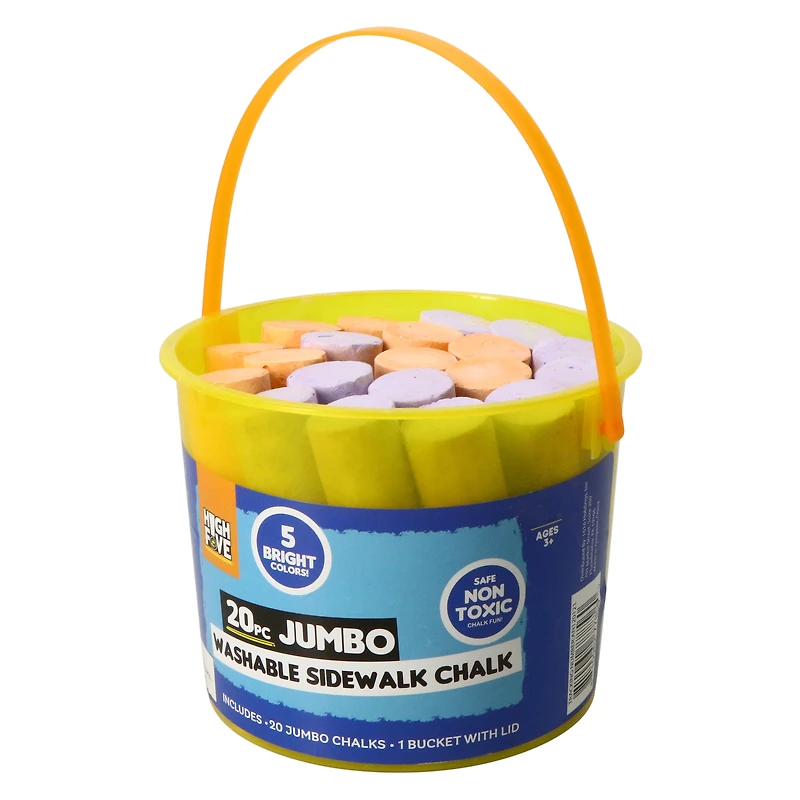 20-piece jumbo washable sidewalk chalk bucket