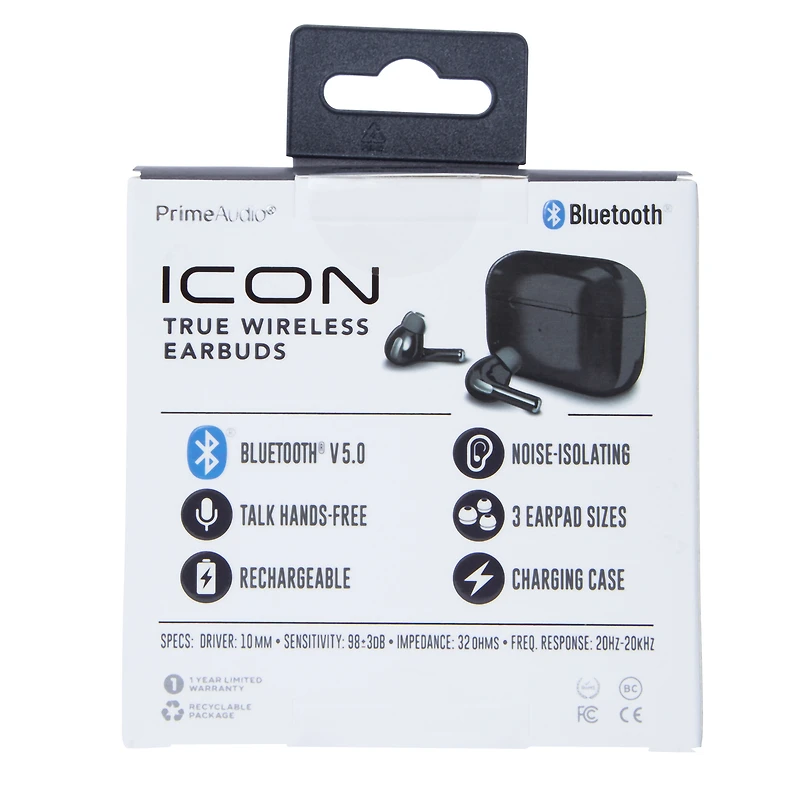 prime audio® icon true wireless earbuds