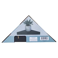 woodgrain floating corner wall shelf