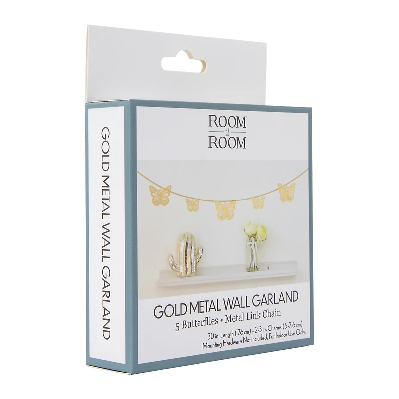 silver metal wall garland 2.5ft - stars