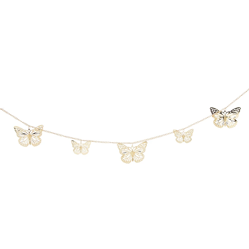 silver metal wall garland 2.5ft - stars