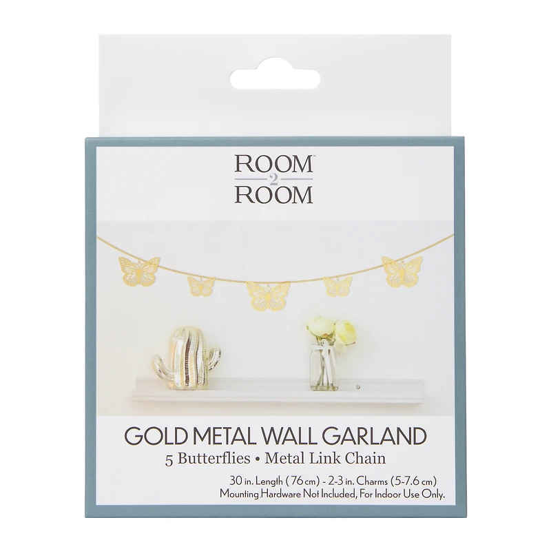 silver metal wall garland 2.5ft - stars