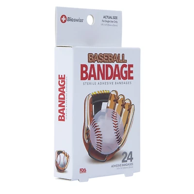 bioswiss® baseball adhesive bandages 24-count