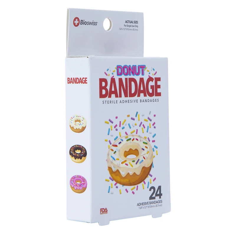 bioswiss® donut adhesive bandages 24-count