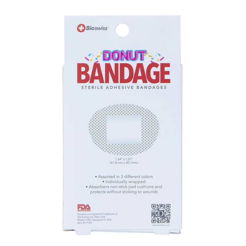 bioswiss® donut adhesive bandages 24-count