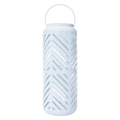 Metal Cut-Out Lantern - White