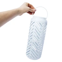 Metal Cut-Out Lantern - White