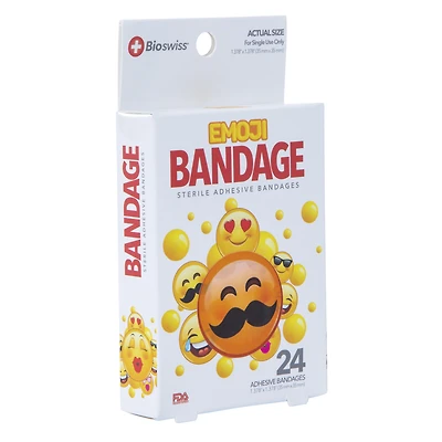 bioswiss® emoji bandages 24-count