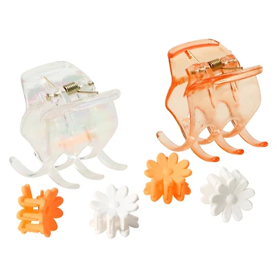 festival fun 6-piece hair claw set - orange