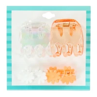 festival fun 6-piece hair claw set - orange