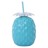pineapple sipper with lid & straw 56oz - yellow