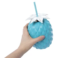 pineapple sipper with lid & straw 56oz - yellow