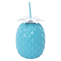 pineapple sipper with lid & straw 56oz - yellow