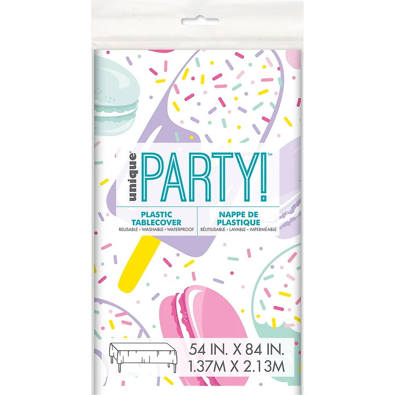 Frosted Sprinkles Birthday Plastic Tablecloth 54in X 84in