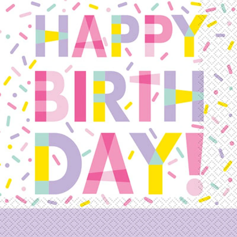 Frosted Sprinkles Birthday Napkins 16-Count