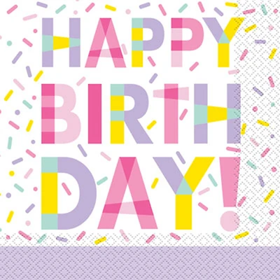Frosted Sprinkles Birthday Napkins 16-Count