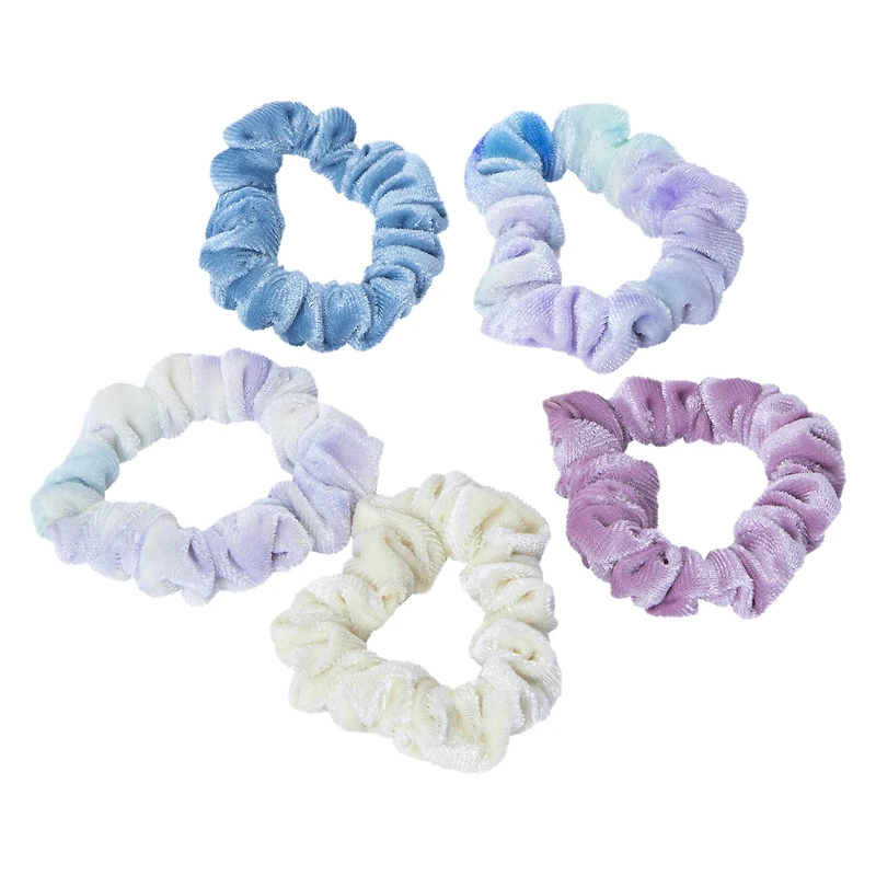 velvet mini scrunchies 5-pack