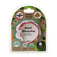 Essential Oil-infused Bug Repellant Wristband - Pink/White