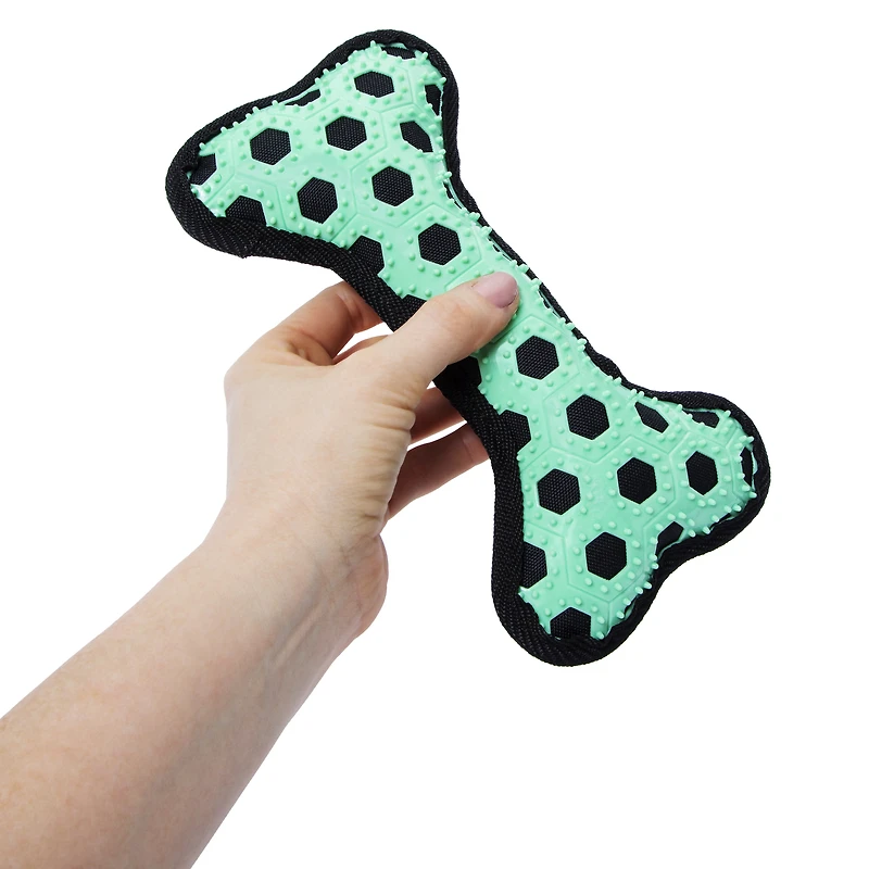 tough chew dog toy w/squeaker - bone