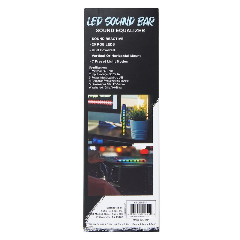 LED sound bar equalizer for dashboard