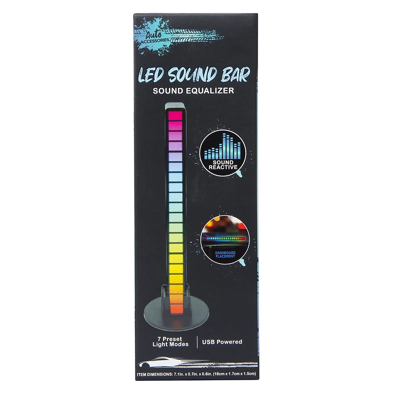 LED sound bar equalizer for dashboard