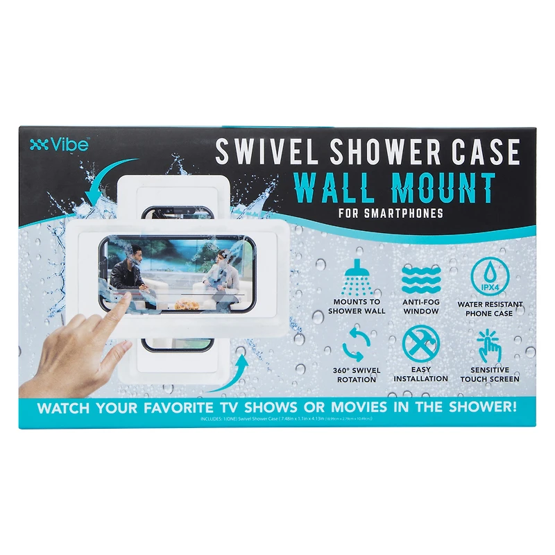swivel shower case wall mount for smart phones
