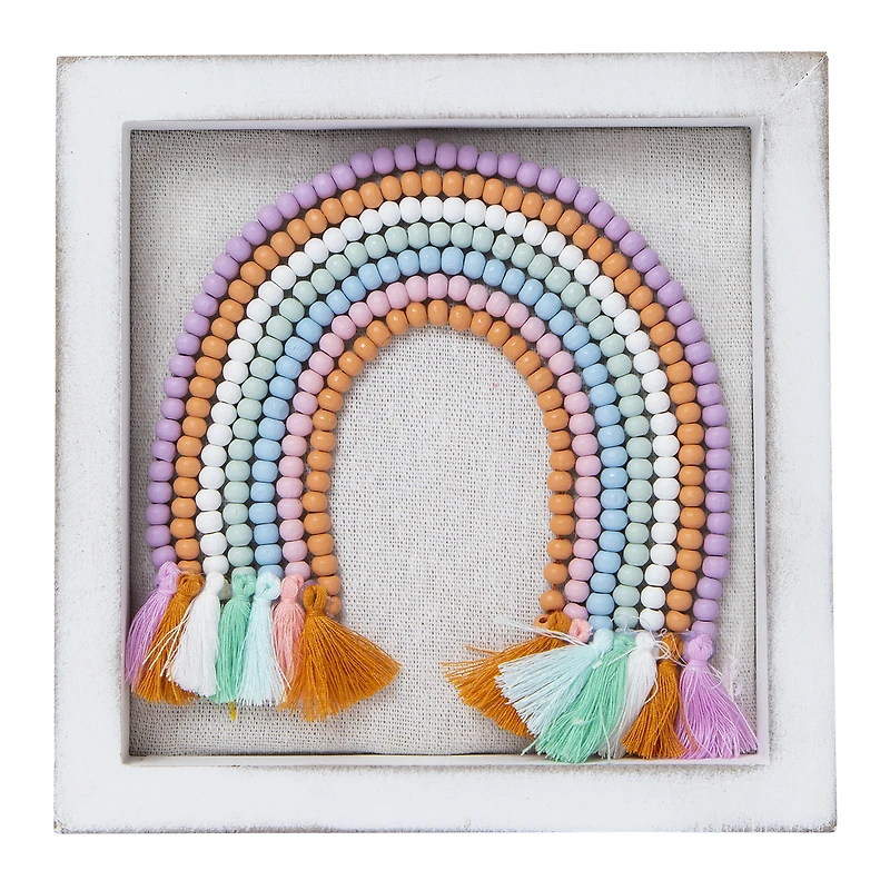 shadow box frame with 3D rainbow art 7in x 7in