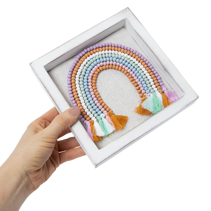 shadow box frame with 3D rainbow art 7in x 7in