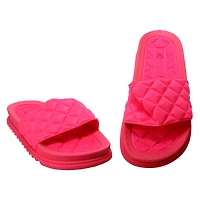 Ladies Black Quilted Slide Sandals