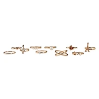 la vie en rose 10-piece rose gold ring set
