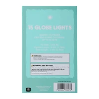 15-globe string lights for indoor & outdoor 7.4ft