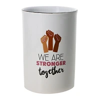 ceramic makeup brush cup - stronger together