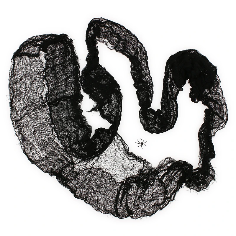 17.8ft black gauze spider web halloween decor