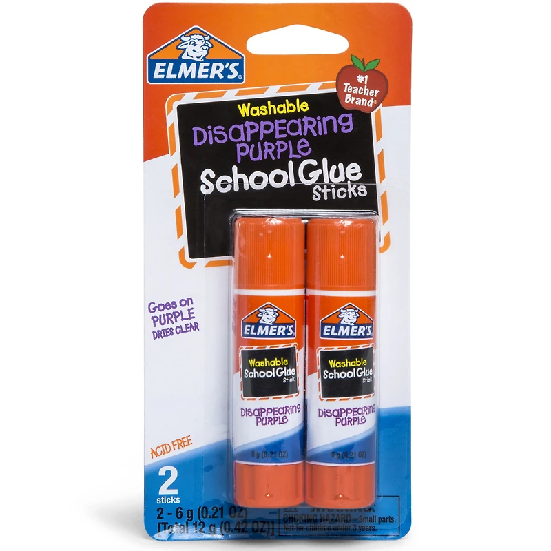 elmer's® washable purple glue stick -pack